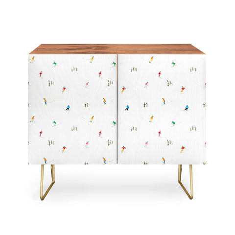 Lyman Creative Co Mountain Skiers Pattern Credenza