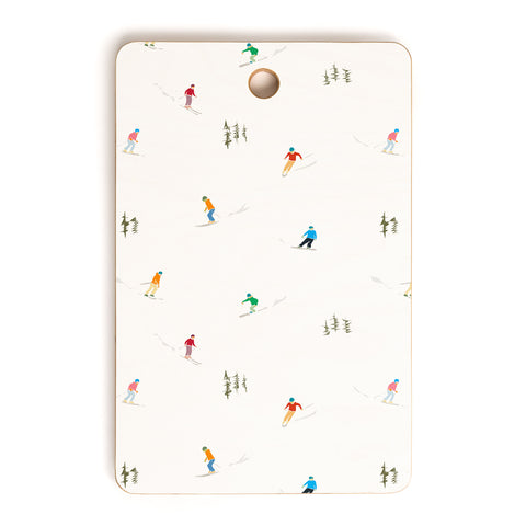 Lyman Creative Co Mountain Skiers Pattern Cutting Board Rectangle