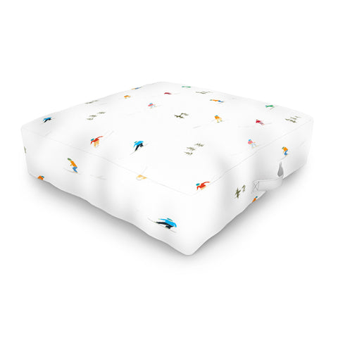 Lyman Creative Co Mountain Skiers Pattern Outdoor Floor Cushion