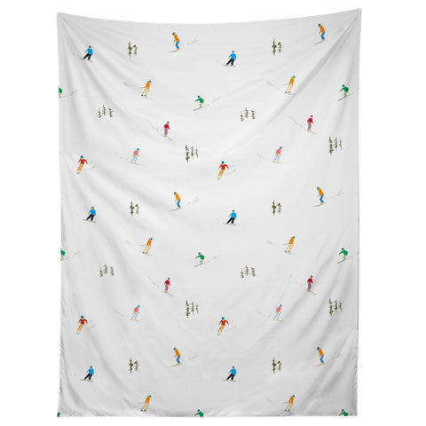 Lyman Creative Co Mountain Skiers Pattern Tapestry
