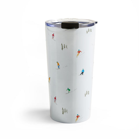 Lyman Creative Co Mountain Skiers Pattern Travel Mug