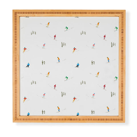 Lyman Creative Co Mountain Skiers Pattern Framed Wall Art