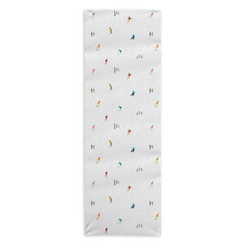 Lyman Creative Co Mountain Skiers Pattern Yoga Towel