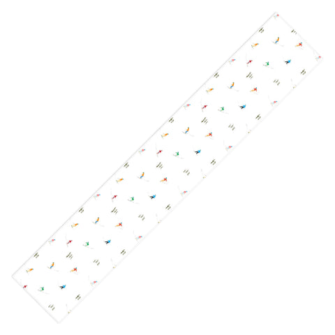 Lyman Creative Co Mountain Skiers Pattern Table Runner