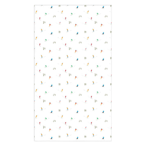 Lyman Creative Co Mountain Skiers Pattern Tablecloth