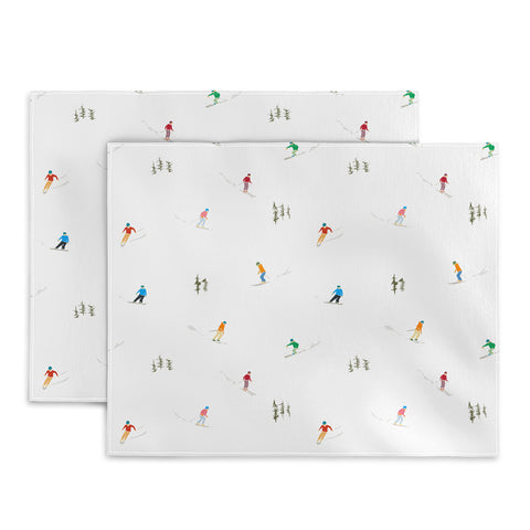 Lyman Creative Co Mountain Skiers Pattern Placemat
