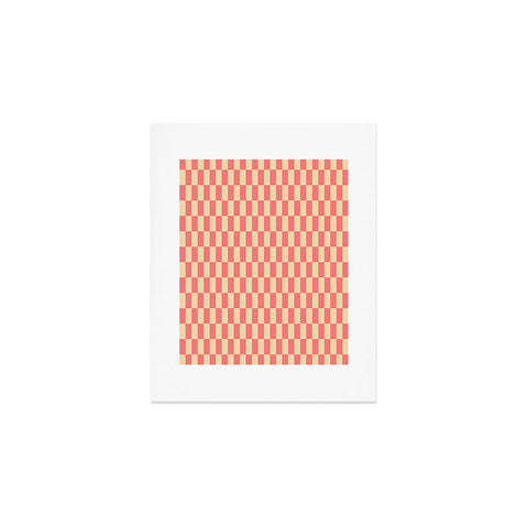 Lyman Creative Co Narrow Check Pattern Retro Co Art Print