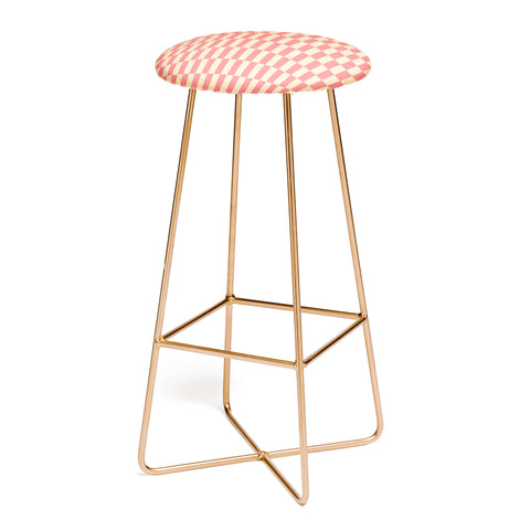 Lyman Creative Co Narrow Check Pattern Retro Co Bar Stool