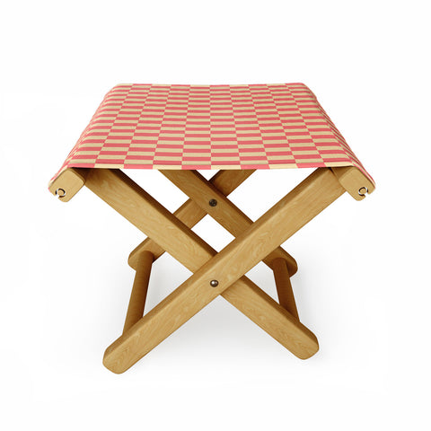 Lyman Creative Co Narrow Check Pattern Retro Co Folding Stool