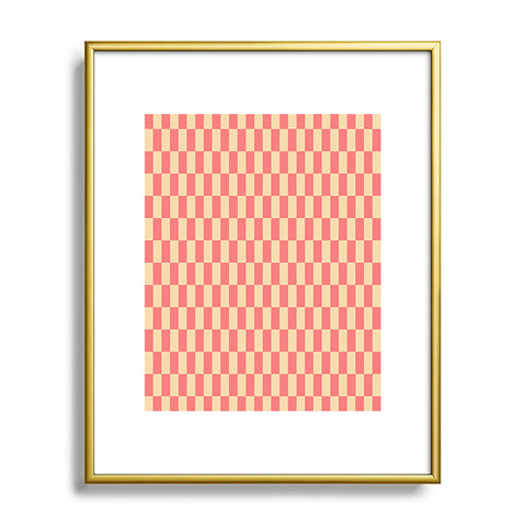Lyman Creative Co Narrow Check Pattern Retro Co Metal Framed Art Print