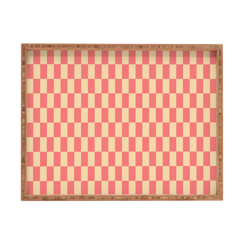 Lyman Creative Co Narrow Check Pattern Retro Co Rectangular Tray