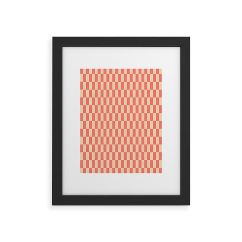 Lyman Creative Co Narrow Check Pattern Retro Co Framed Art Print