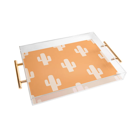 Lyman Creative Co Orange Cactus Acrylic Tray