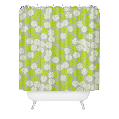 Lyman Creative Co Pickleball Ball Pattern Shower Curtain