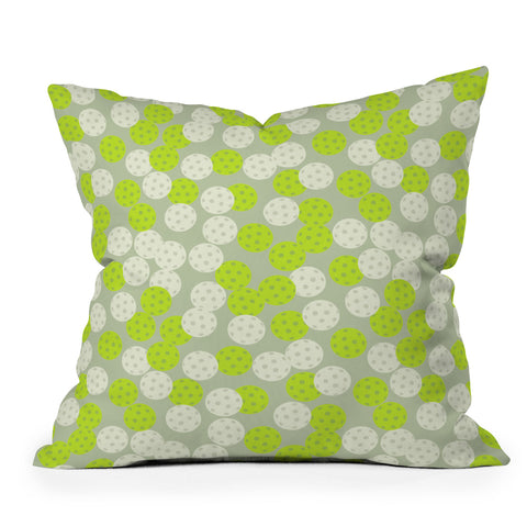 Lyman Creative Co Pickleball Ball Pattern Outdoor Throw Pillow