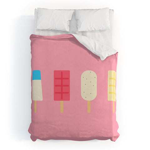 Lyman Creative Co Pink Paletas Duvet Cover
