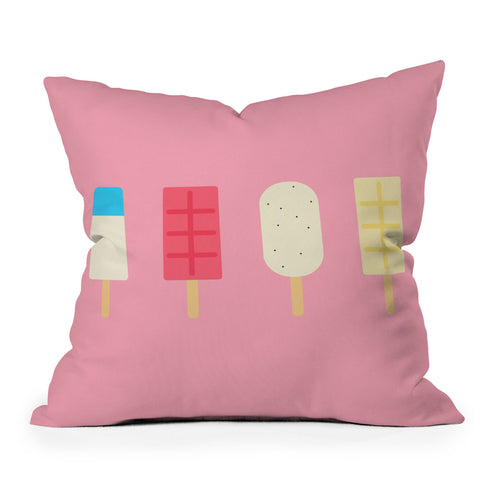 Lyman Creative Co Pink Paletas Outdoor Throw Pillow