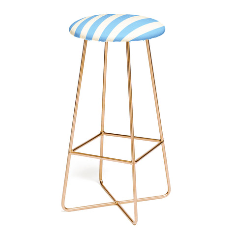 Lyman Creative Co Retro Coastal Blue and White Bar Stool