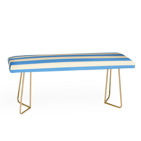 Lyman Creative Co Retro Coastal Blue and White Bench
