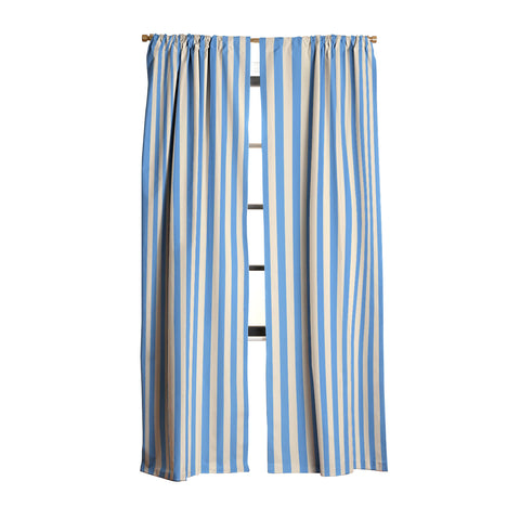 Lyman Creative Co Retro Coastal Blue and White Blackout Window Curtain
