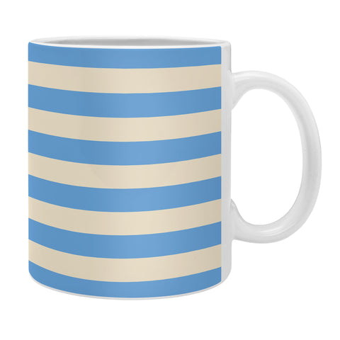 Lyman Creative Co Retro Coastal Blue and White Coffee Mug