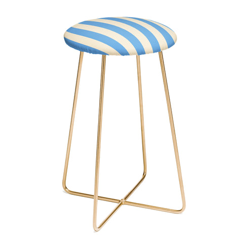 Lyman Creative Co Retro Coastal Blue and White Counter Stool