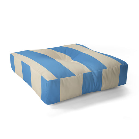 Lyman Creative Co Retro Coastal Blue and White Floor Pillow Square