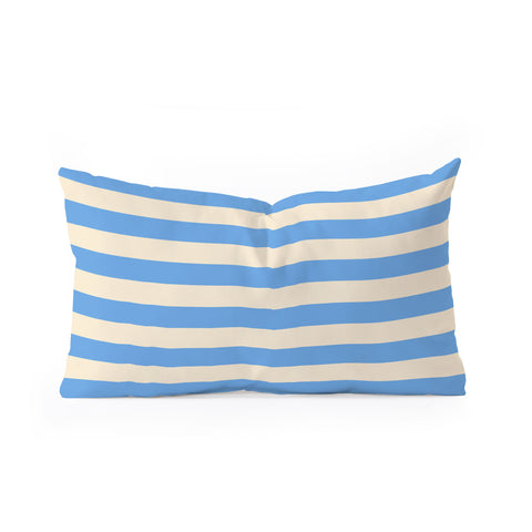 Lyman Creative Co Retro Coastal Blue and White Oblong Throw Pillow