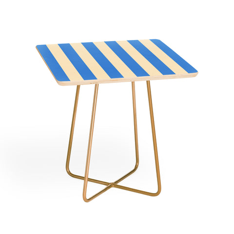 Lyman Creative Co Retro Coastal Blue and White Side Table