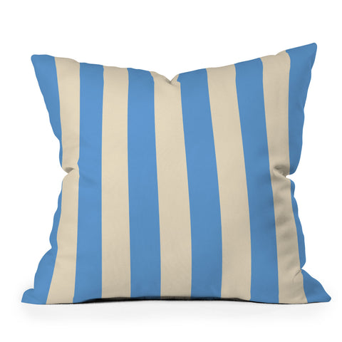 Lyman Creative Co Retro Coastal Blue and White Throw Pillow