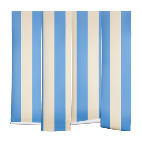 Lyman Creative Co Retro Coastal Blue and White Wall Mural