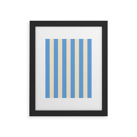 Lyman Creative Co Retro Coastal Blue and White Framed Art Print