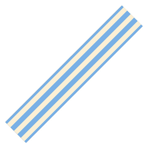 Lyman Creative Co Retro Coastal Blue and White Table Runner