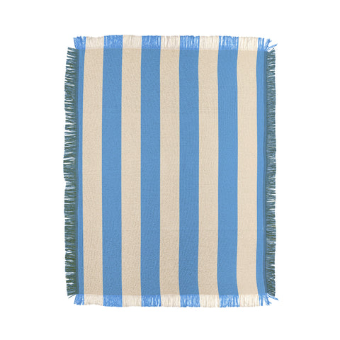 Lyman Creative Co Retro Coastal Blue and White Throw Blanket