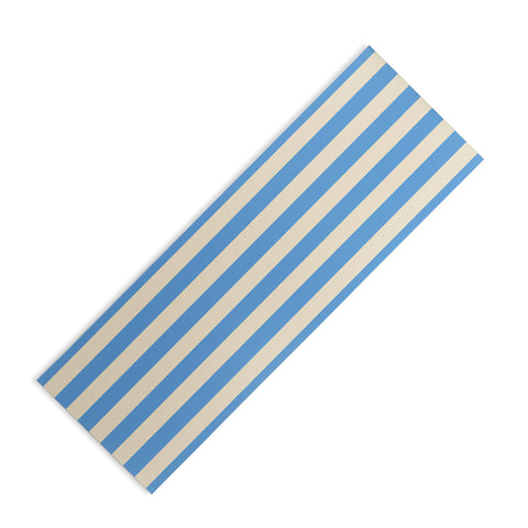 Lyman Creative Co Retro Coastal Blue and White Yoga Mat