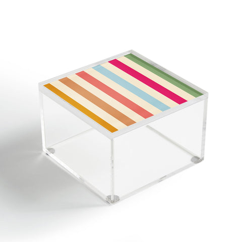 Lyman Creative Co Retro French Rainbow Stripes Acrylic Box