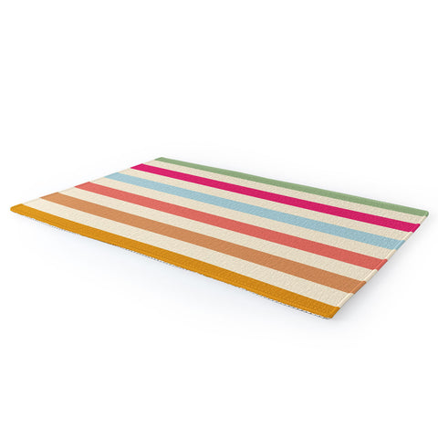 Lyman Creative Co Retro French Rainbow Stripes Area Rug