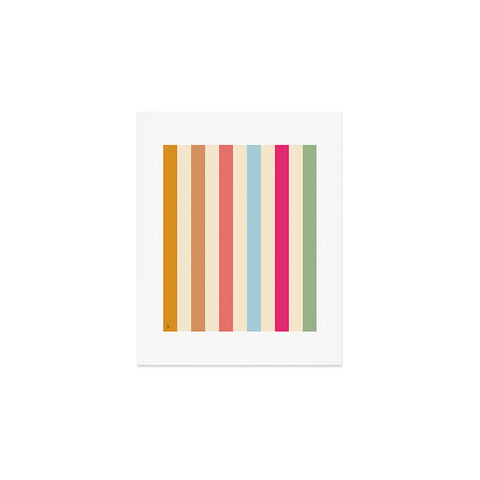 Lyman Creative Co Retro French Rainbow Stripes Art Print