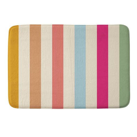 Lyman Creative Co Retro French Rainbow Stripes Memory Foam Bath Mat