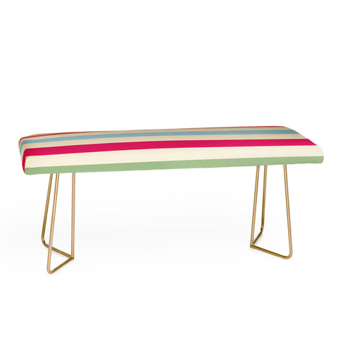 Lyman Creative Co Retro French Rainbow Stripes Bench
