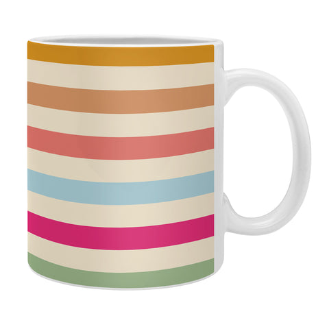 Lyman Creative Co Retro French Rainbow Stripes Coffee Mug