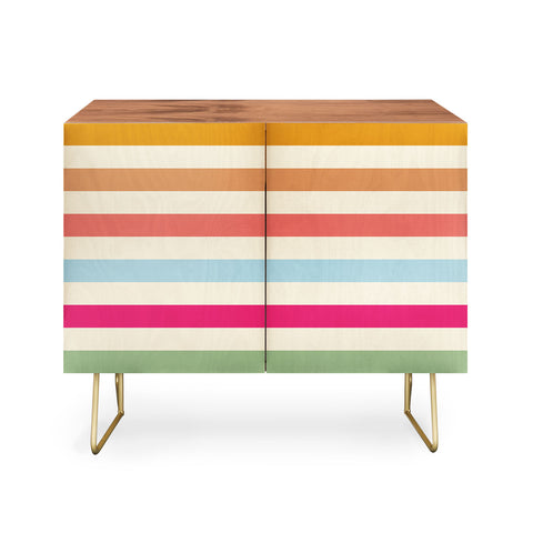 Lyman Creative Co Retro French Rainbow Stripes Credenza
