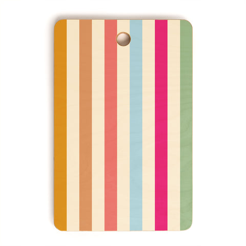Lyman Creative Co Retro French Rainbow Stripes Cutting Board Rectangle