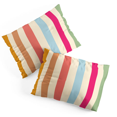 Lyman Creative Co Retro French Rainbow Stripes Pillow Shams