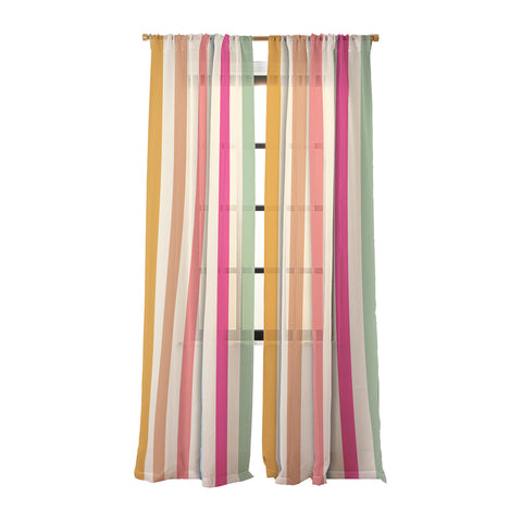 Lyman Creative Co Retro French Rainbow Stripes Sheer Non Repeat
