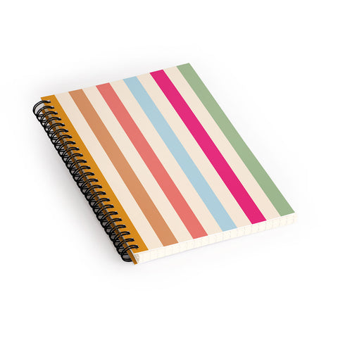 Lyman Creative Co Retro French Rainbow Stripes Spiral Notebook