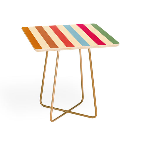 Lyman Creative Co Retro French Rainbow Stripes Side Table