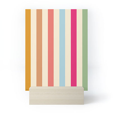 Lyman Creative Co Retro French Rainbow Stripes Mini Art Print