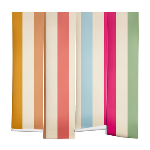 Lyman Creative Co Retro French Rainbow Stripes Wall Mural