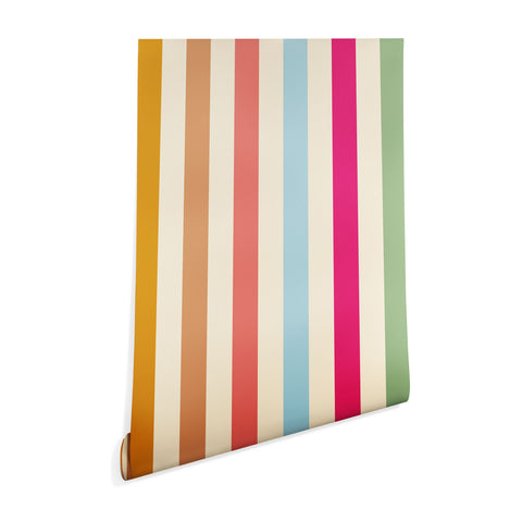 Lyman Creative Co Retro French Rainbow Stripes Wallpaper